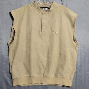 Zero Restriction Vest Mens Large Beige Golf Windbreaker Pullover Outerwear USA